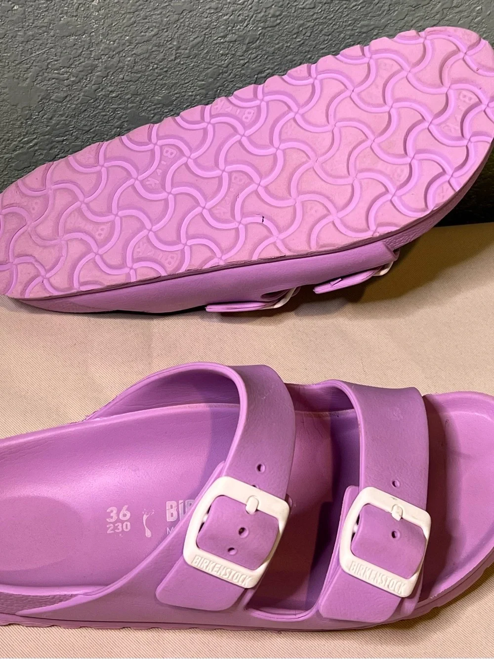 Birkenstock Style Lavender Two-Strap EVA Slides